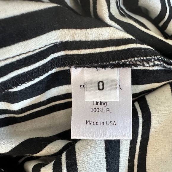 La Ligne Trousers Black White Striped Flared Leg Cropped Work Pants Size 0 - Picture 10 of 11